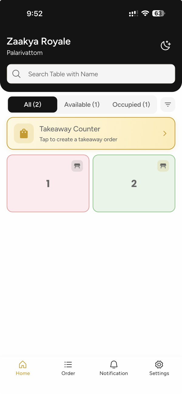 See every table at a glance